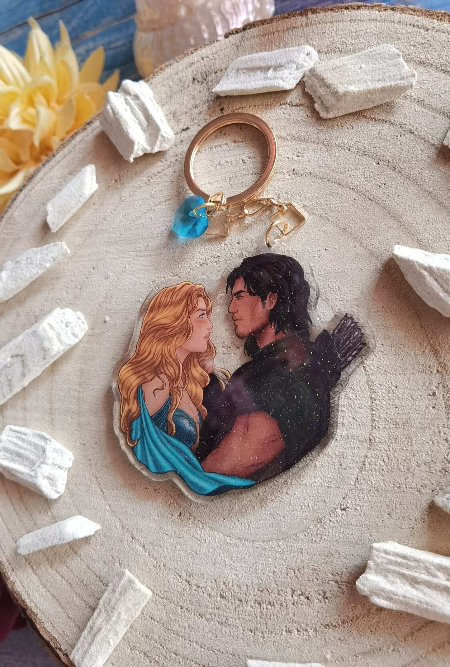 THE BRIDGE KINGDOM Lara x Aren officially licensed transparent acrylic keychain Laren