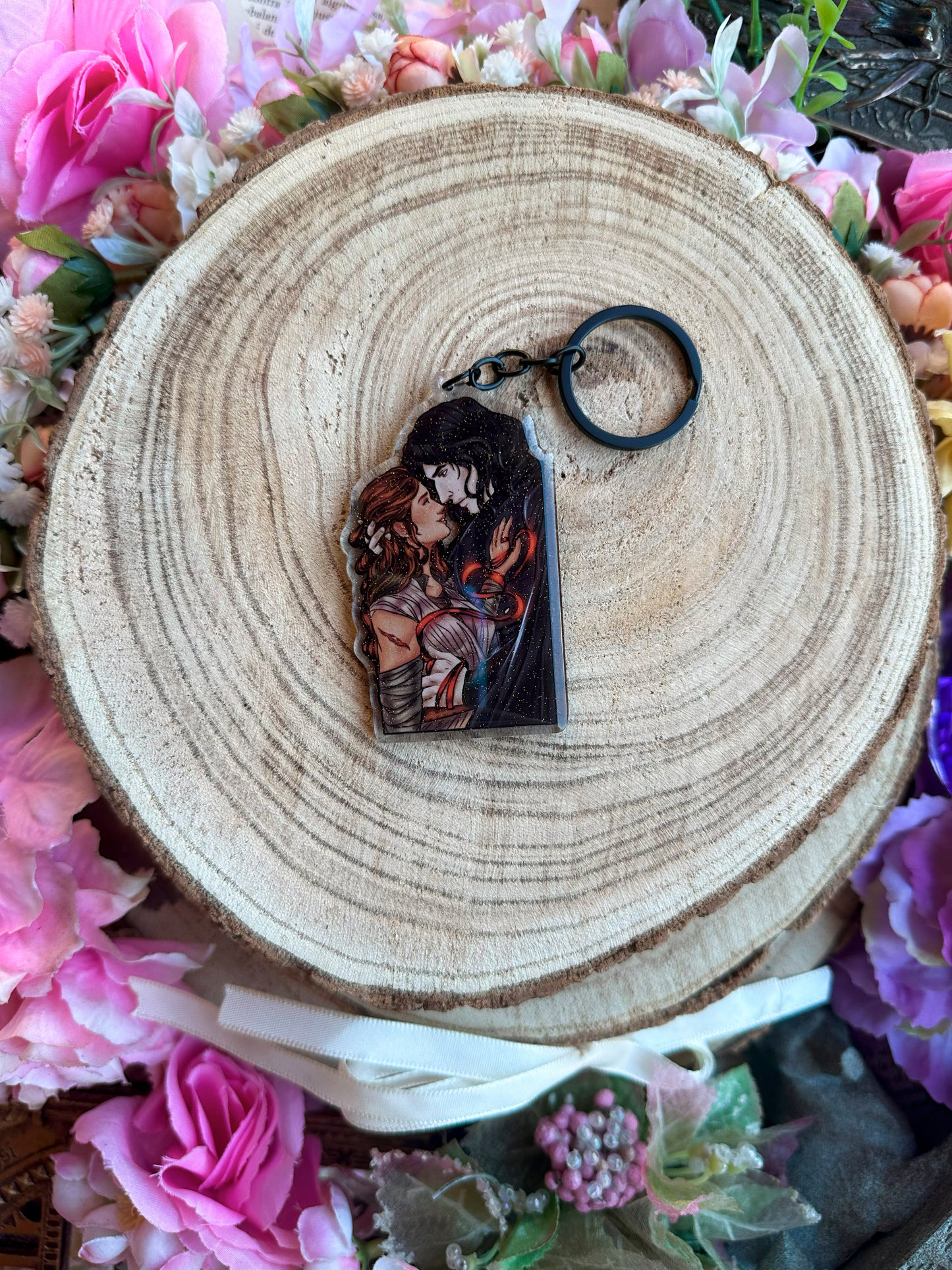 Adventure Galaxy Space Opera Din Djarin and Grogu inspired acrylic keychain