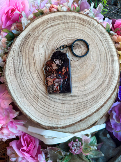 Adventure Galaxy Space Opera Din Djarin and Grogu inspired acrylic keychain