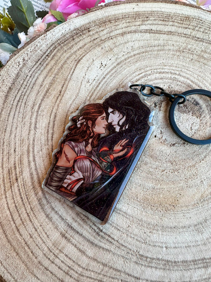 Adventure Galaxy Space Opera Din Djarin and Grogu inspired acrylic keychain