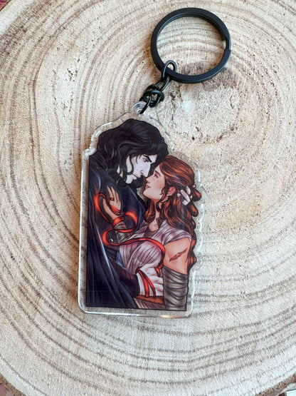 Adventure Galaxy Space Opera Din Djarin and Grogu inspired acrylic keychain