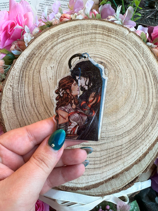 Adventure Galaxy Space Opera Din Djarin and Grogu inspired acrylic keychain
