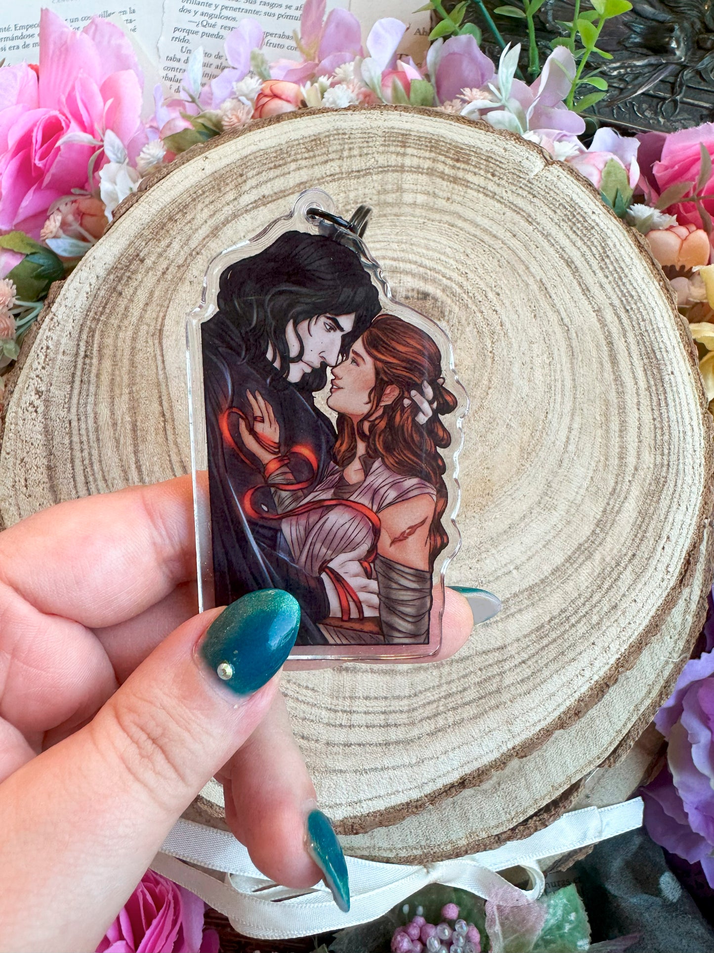 Adventure Galaxy Space Opera Din Djarin and Grogu inspired acrylic keychain