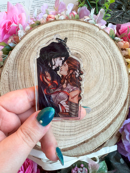Adventure Galaxy Space Opera Din Djarin and Grogu inspired acrylic keychain