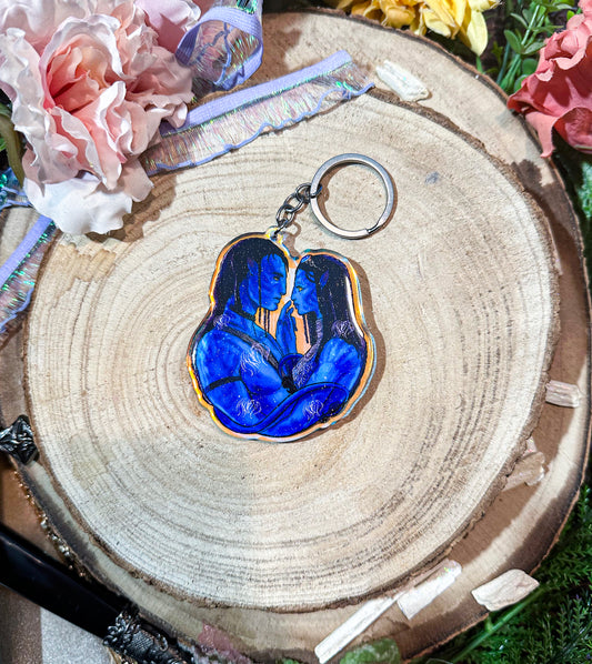 Adventure Galaxy Space Opera Din Djarin and Grogu inspired acrylic keychain