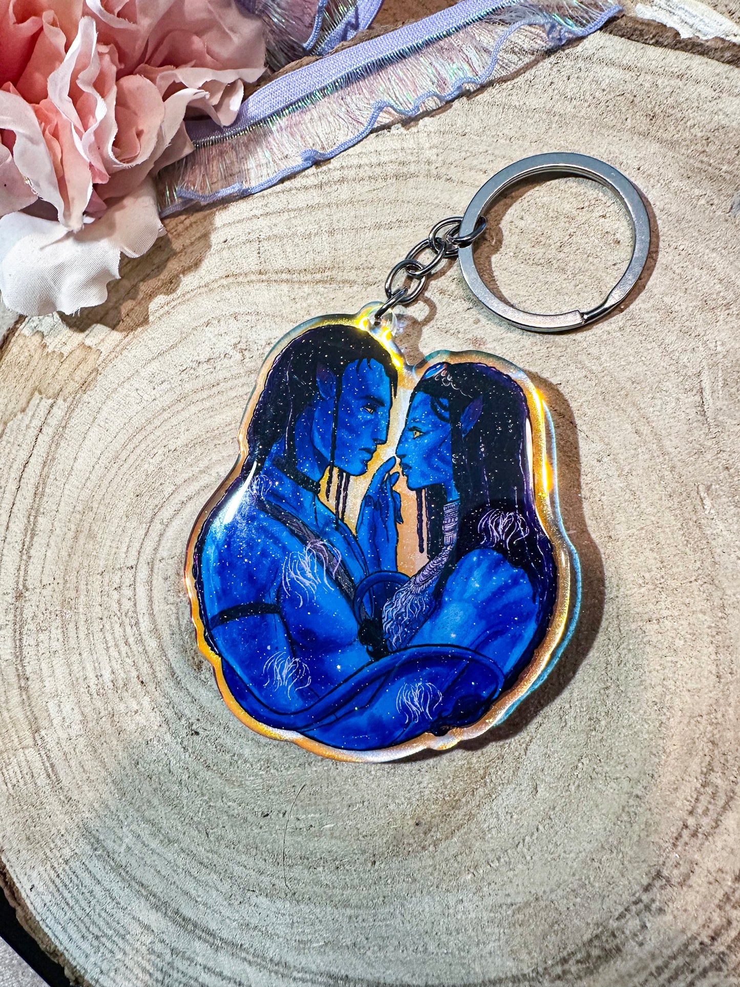 Adventure Galaxy Space Opera Din Djarin and Grogu inspired acrylic keychain