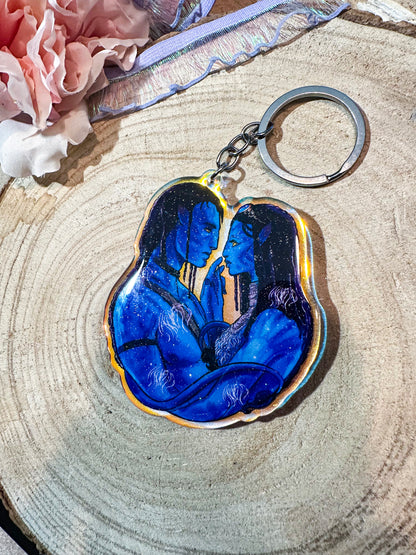 Adventure Galaxy Space Opera Din Djarin and Grogu inspired acrylic keychain