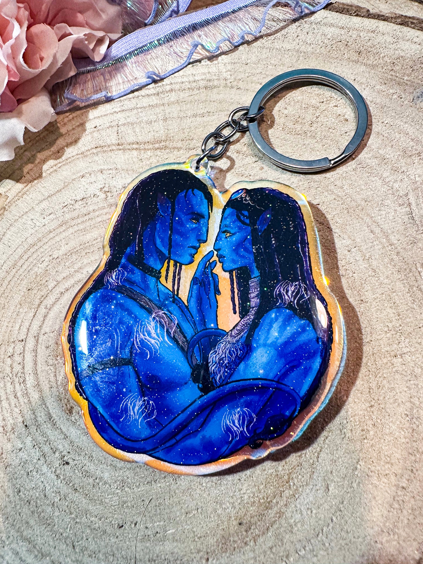Adventure Galaxy Space Opera Din Djarin and Grogu inspired acrylic keychain