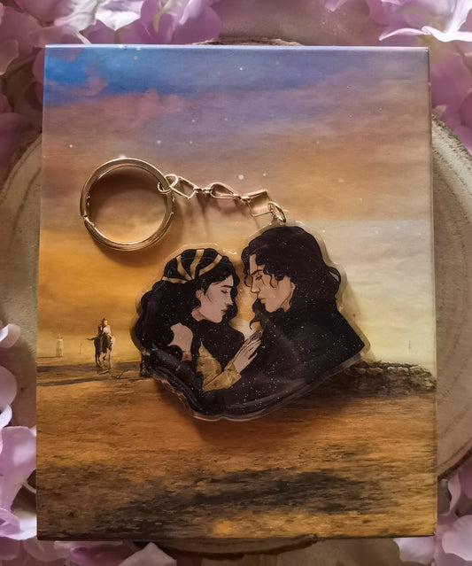 Adventure Galaxy Space Opera Din Djarin and Grogu inspired acrylic keychain
