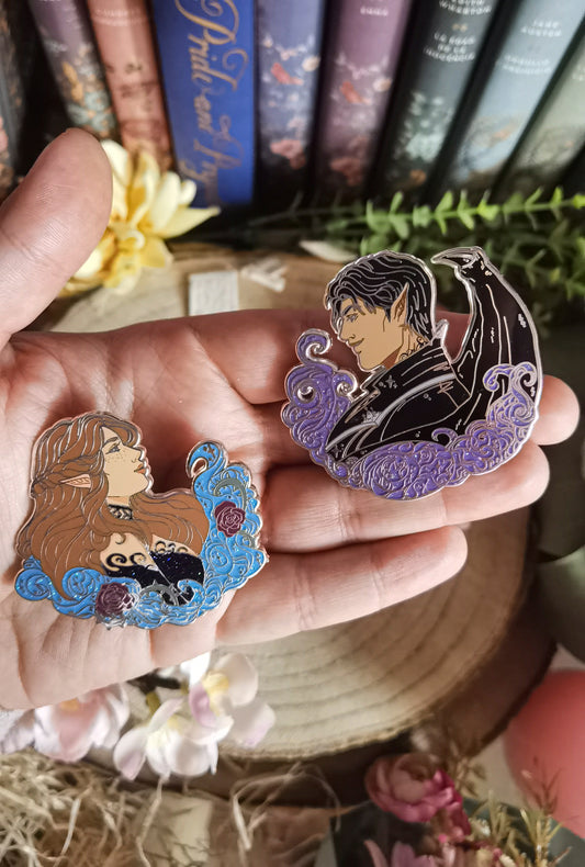 WOODEN PIN: I'm shipping them! Nessian, Feysand, Poppycas, Yenneralt, Jurdan, Darcy Elizabeth, Bryce Hunt, Rowaelin