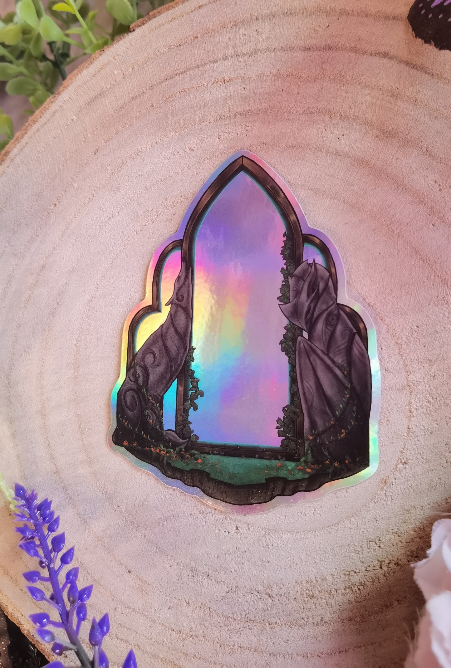 Espejo Eluvian pegatina de vinilo holográfica