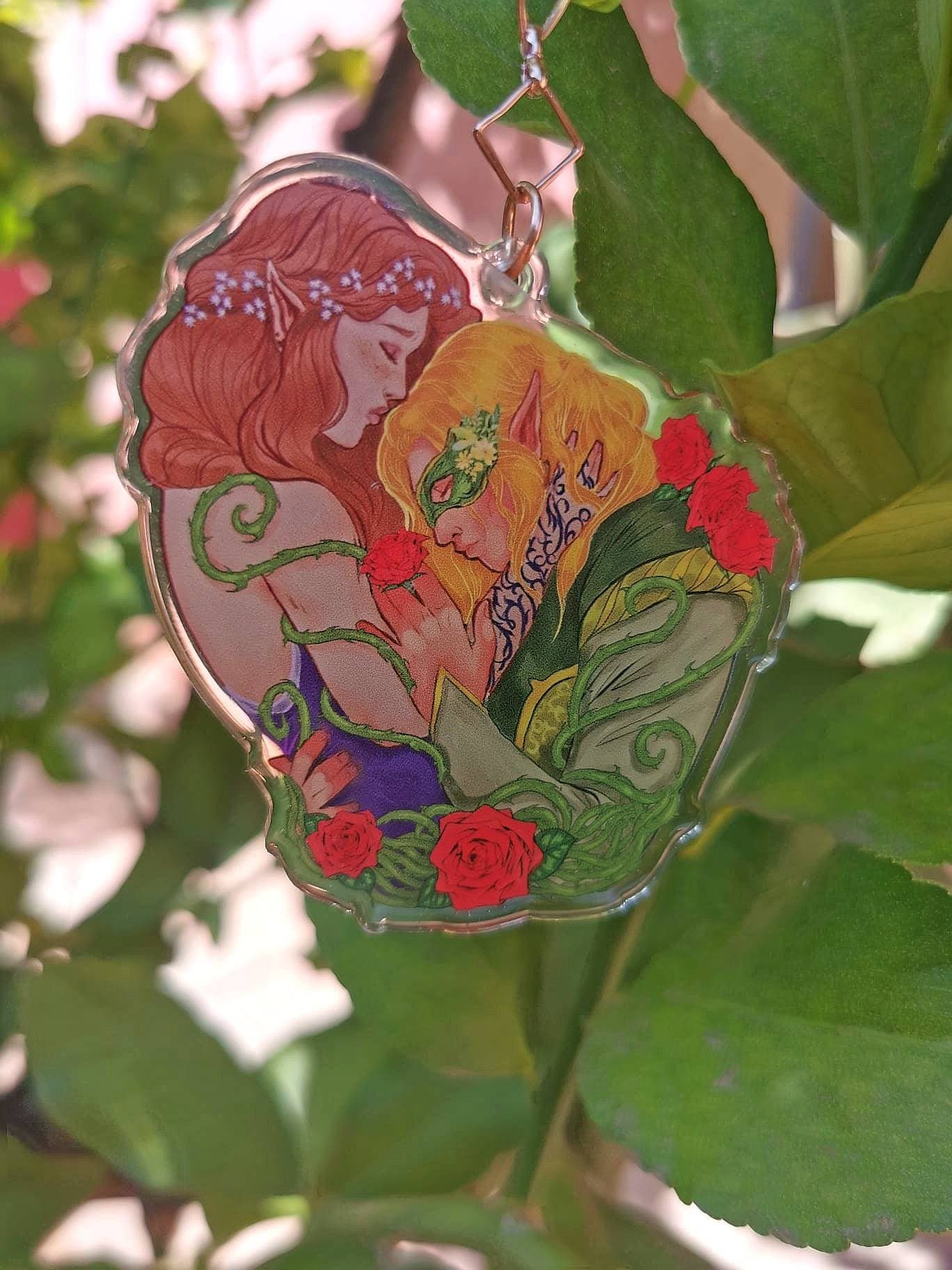 FEYLIN - Feyre x Tamlin - ACOTAR inspired glitter keychain charm