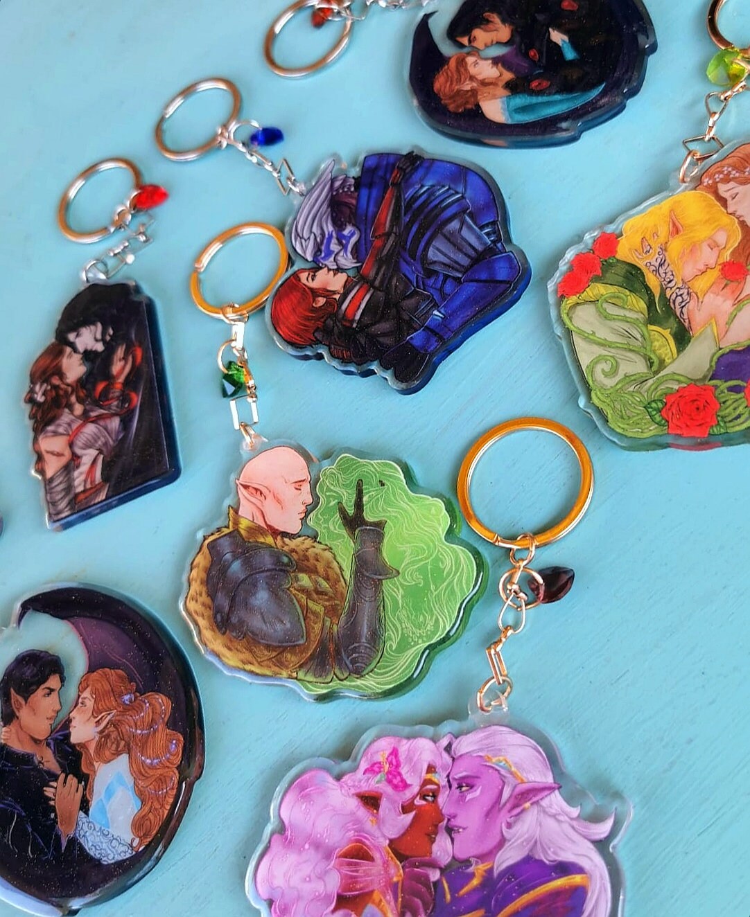 FEYLIN - Feyre x Tamlin - ACOTAR inspired glitter keychain charm