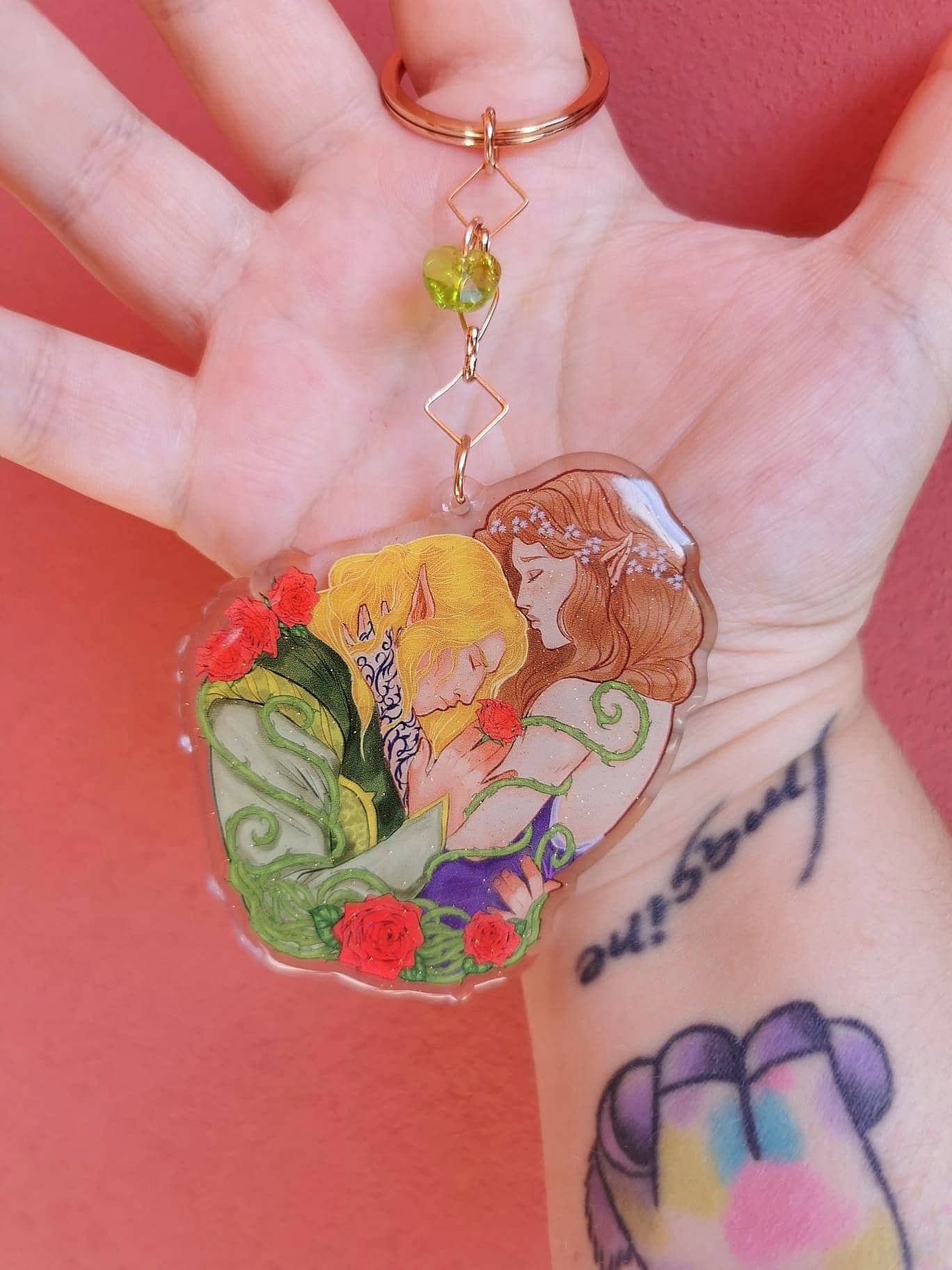 FEYLIN - Feyre x Tamlin - ACOTAR inspired glitter keychain charm