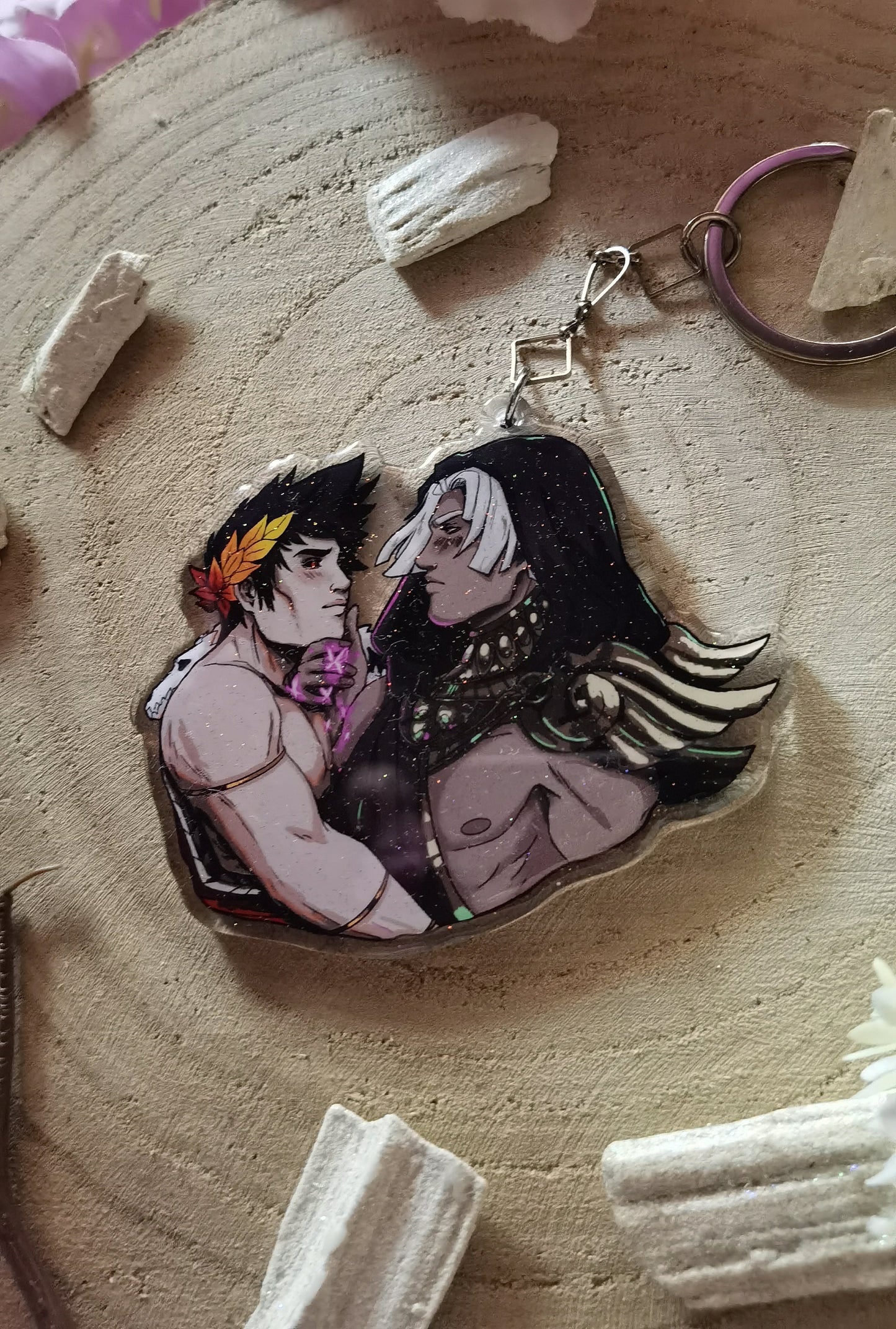 THANZAG - Zagreus x Thanatos Hades inspired glitter acrylic keychain