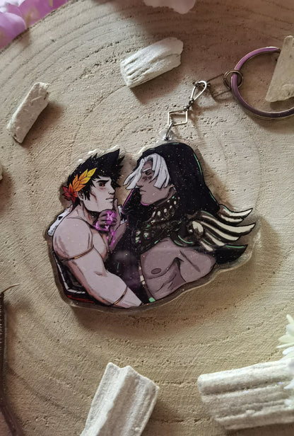 THANZAG - Zagreus x Thanatos Hades inspired glitter acrylic keychain