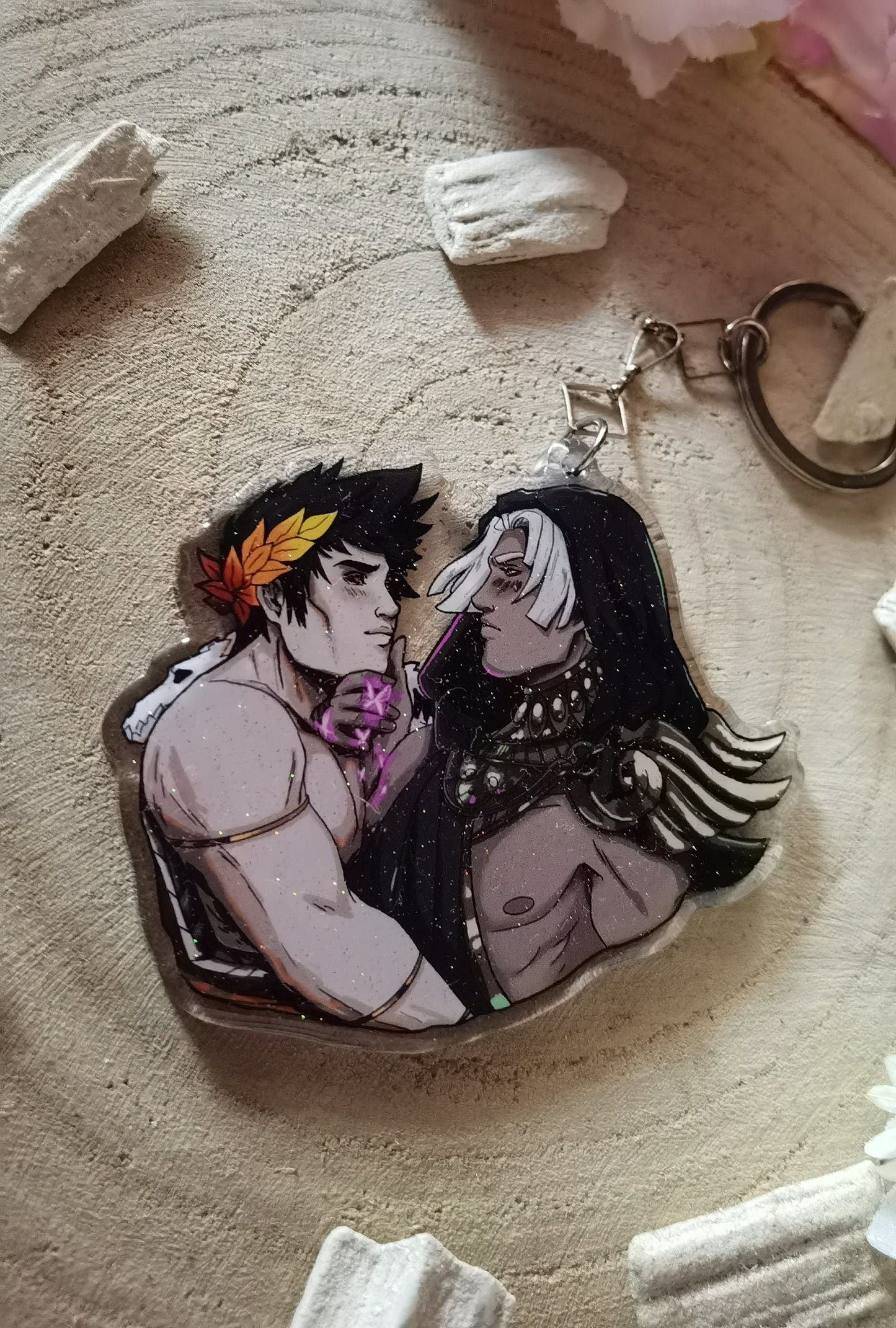 THANZAG - Zagreus x Thanatos Hades inspired glitter acrylic keychain
