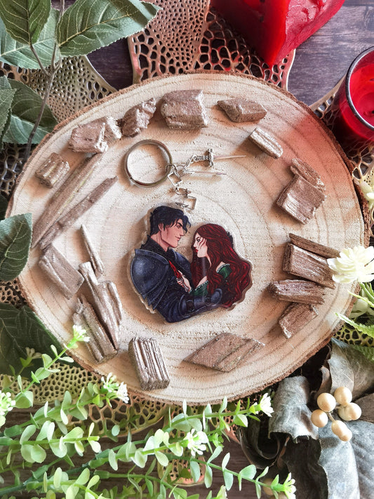 FROM BLOOD AND ASH Penellaphe x Casteel [Official License] Acrylic Amulet (Poppy x Hawke)