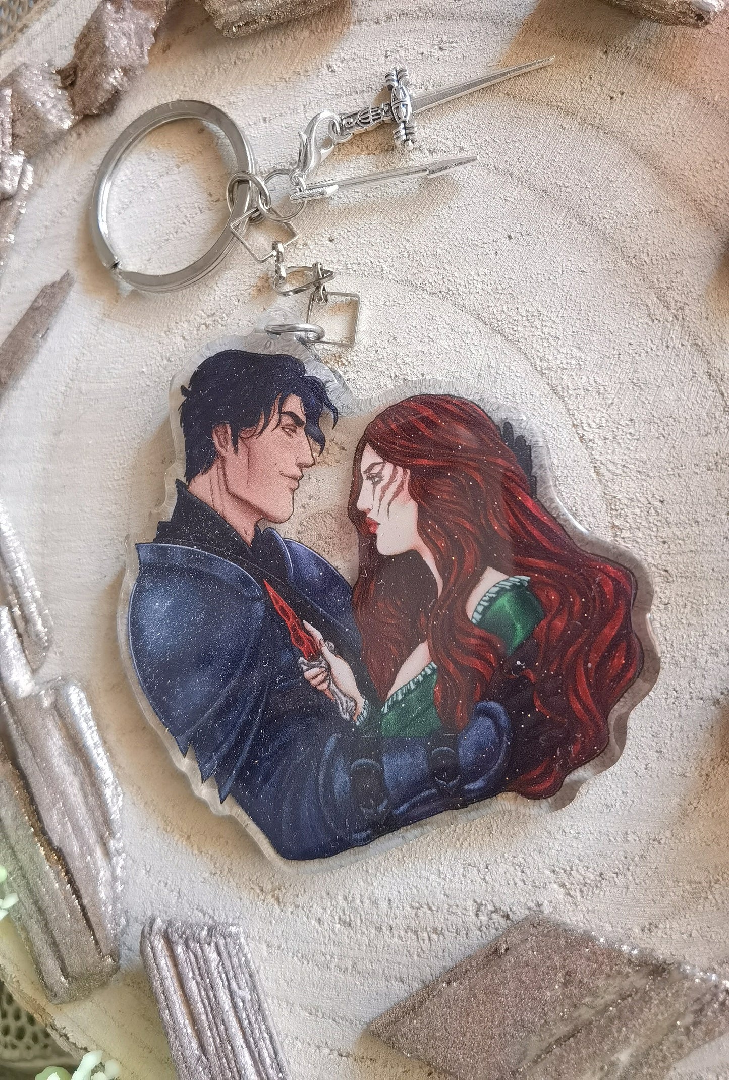 DE SANGRE Y CENIZA Penellaphe x Casteel [Licencia Oficial] Amuleto de acrílico (Poppy x Hawke)