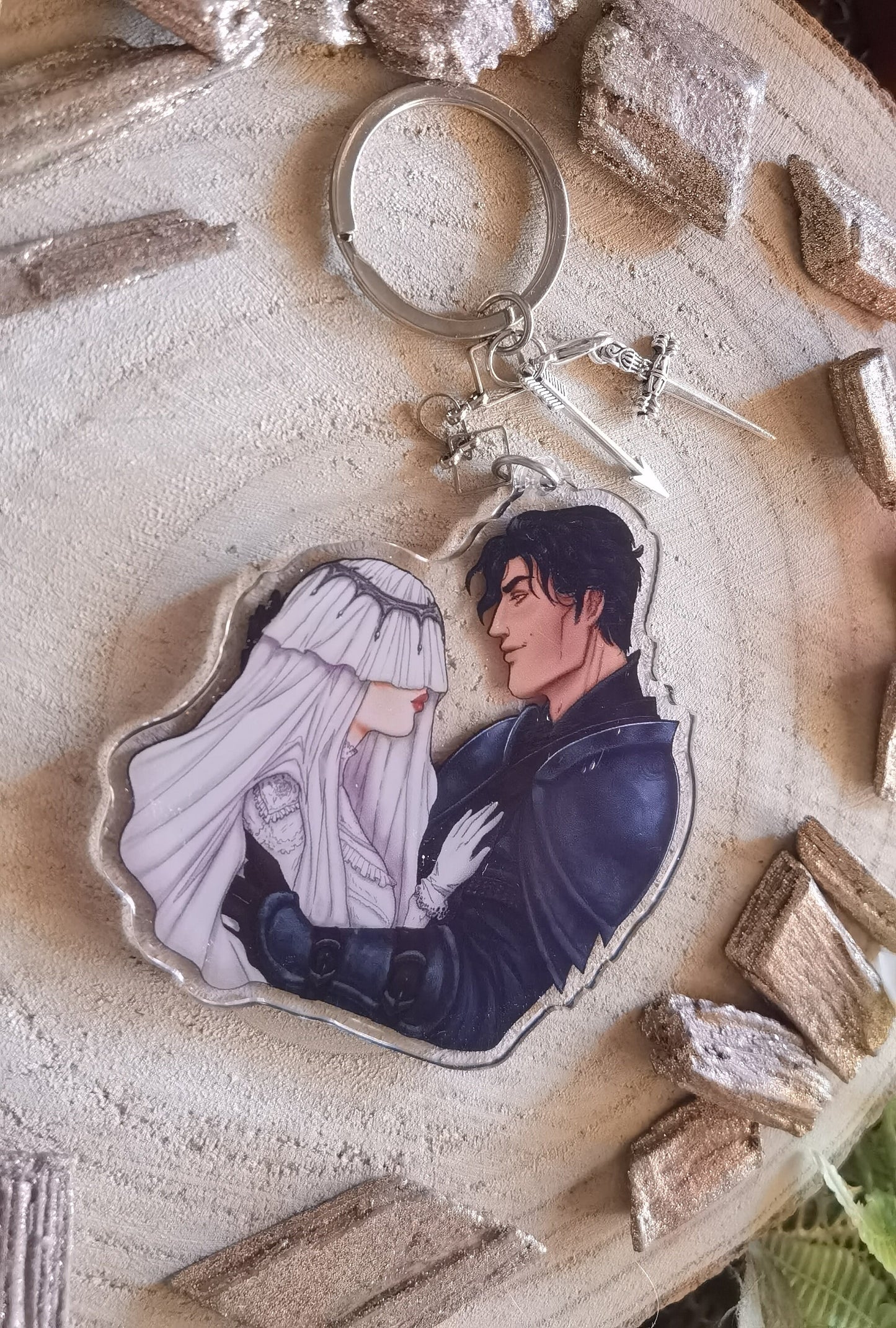 DE SANGRE Y CENIZA Penellaphe x Casteel [Licencia Oficial] Amuleto de acrílico (Poppy x Hawke)
