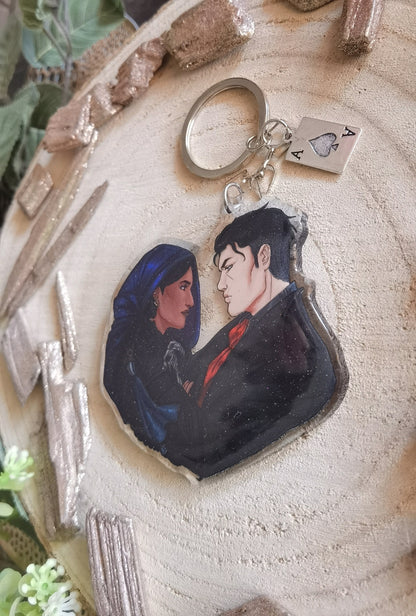 SIX OF CROWS Grishaverse Inej x Kaz inspired acrylic charm (Kanej)