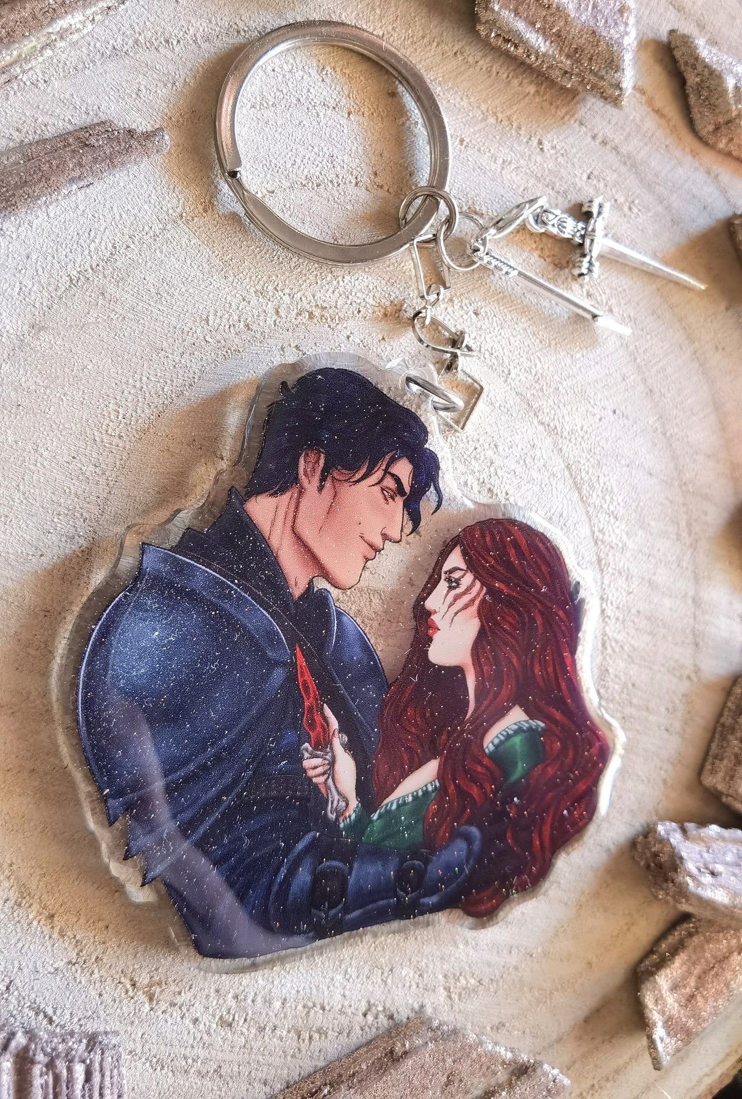 DE SANGRE Y CENIZA Penellaphe x Casteel [Licencia Oficial] Amuleto de acrílico (Poppy x Hawke)