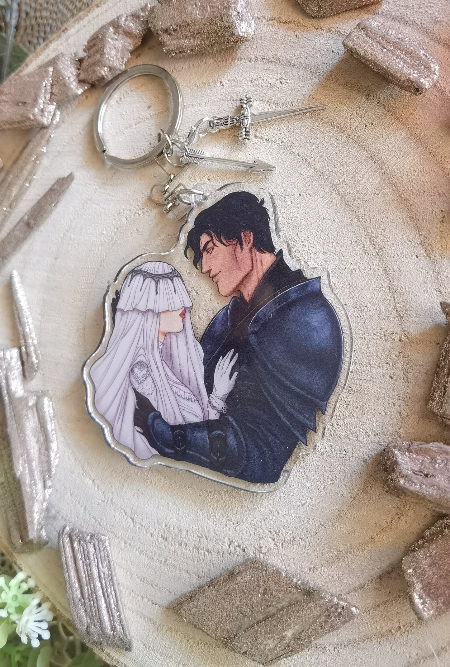 DE SANGRE Y CENIZA Penellaphe x Casteel [Licencia Oficial] Amuleto de acrílico (Poppy x Hawke)