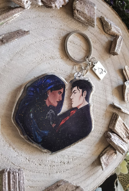 SIX OF CROWS Grishaverse Inej x Kaz inspired acrylic charm (Kanej)