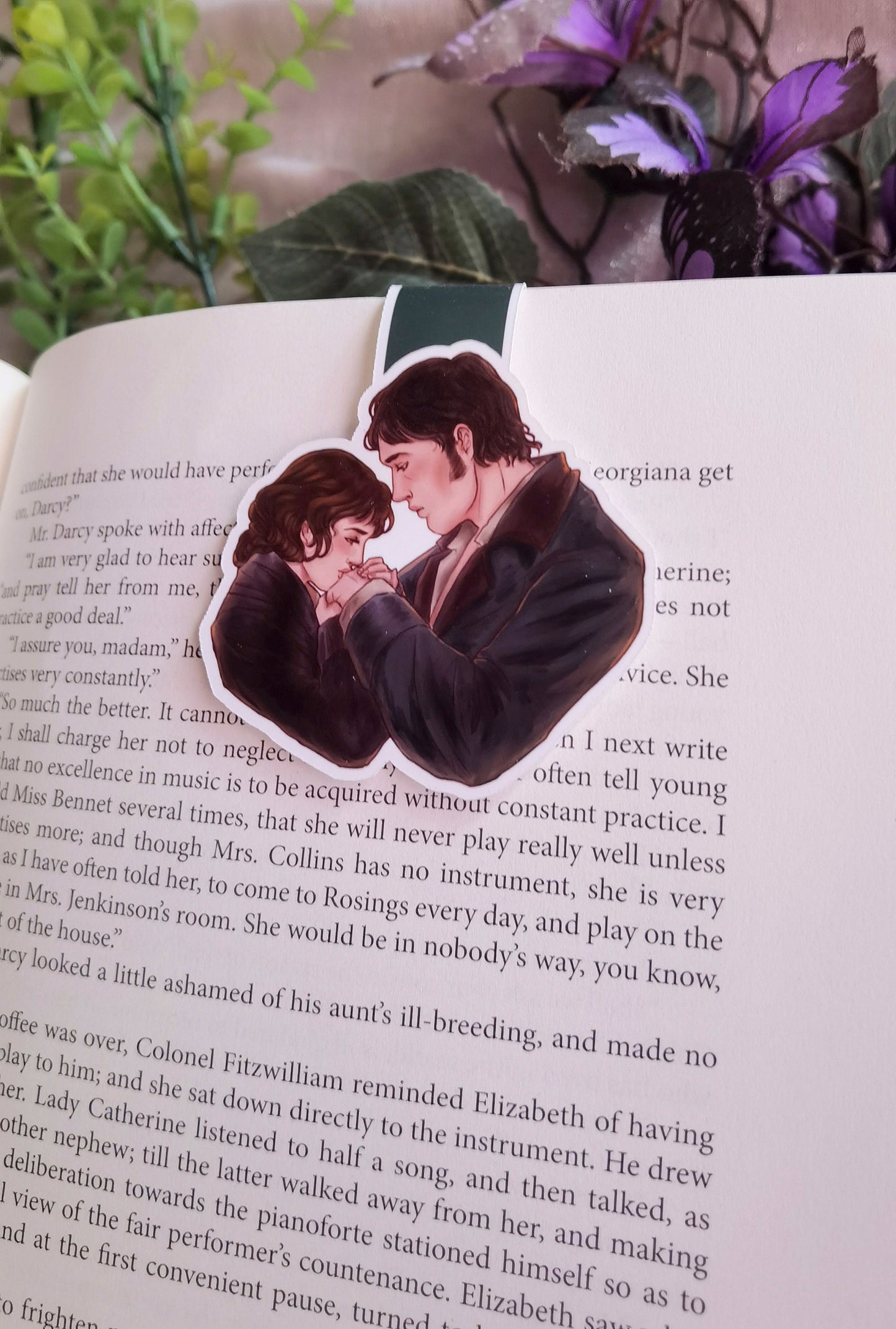 Pride and Prejudice - Mr Darcy and Elizabeth Bennet inspired magnetic bookmark