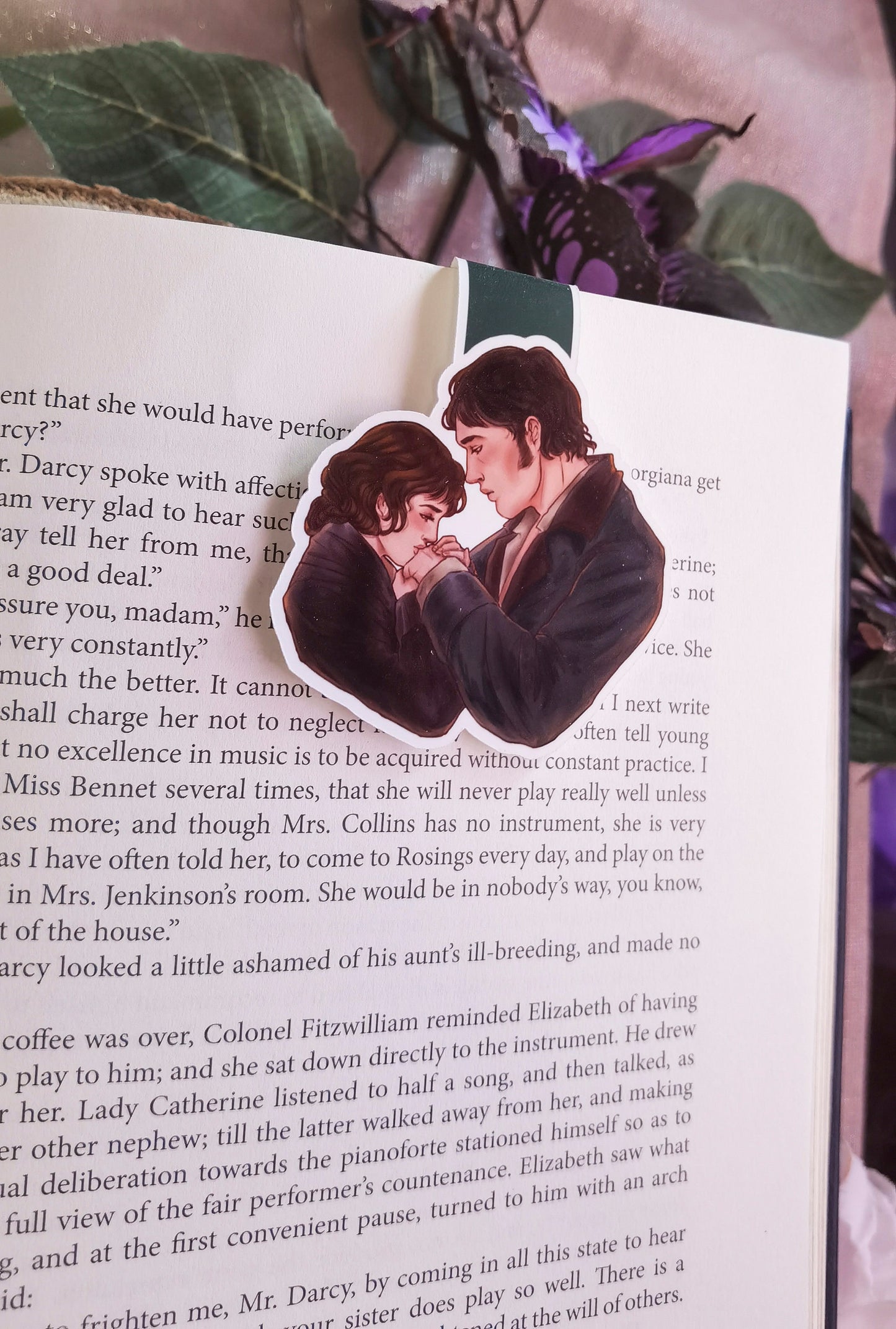 Pride and Prejudice - Mr Darcy and Elizabeth Bennet inspired magnetic bookmark