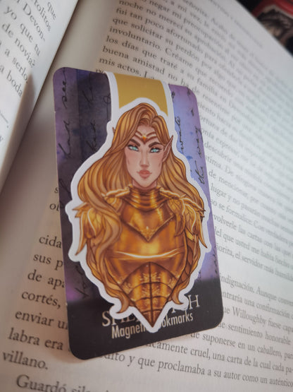 AELIN CELAENA Armadura dorada Trono de cristal Marcador magnético con licencia
