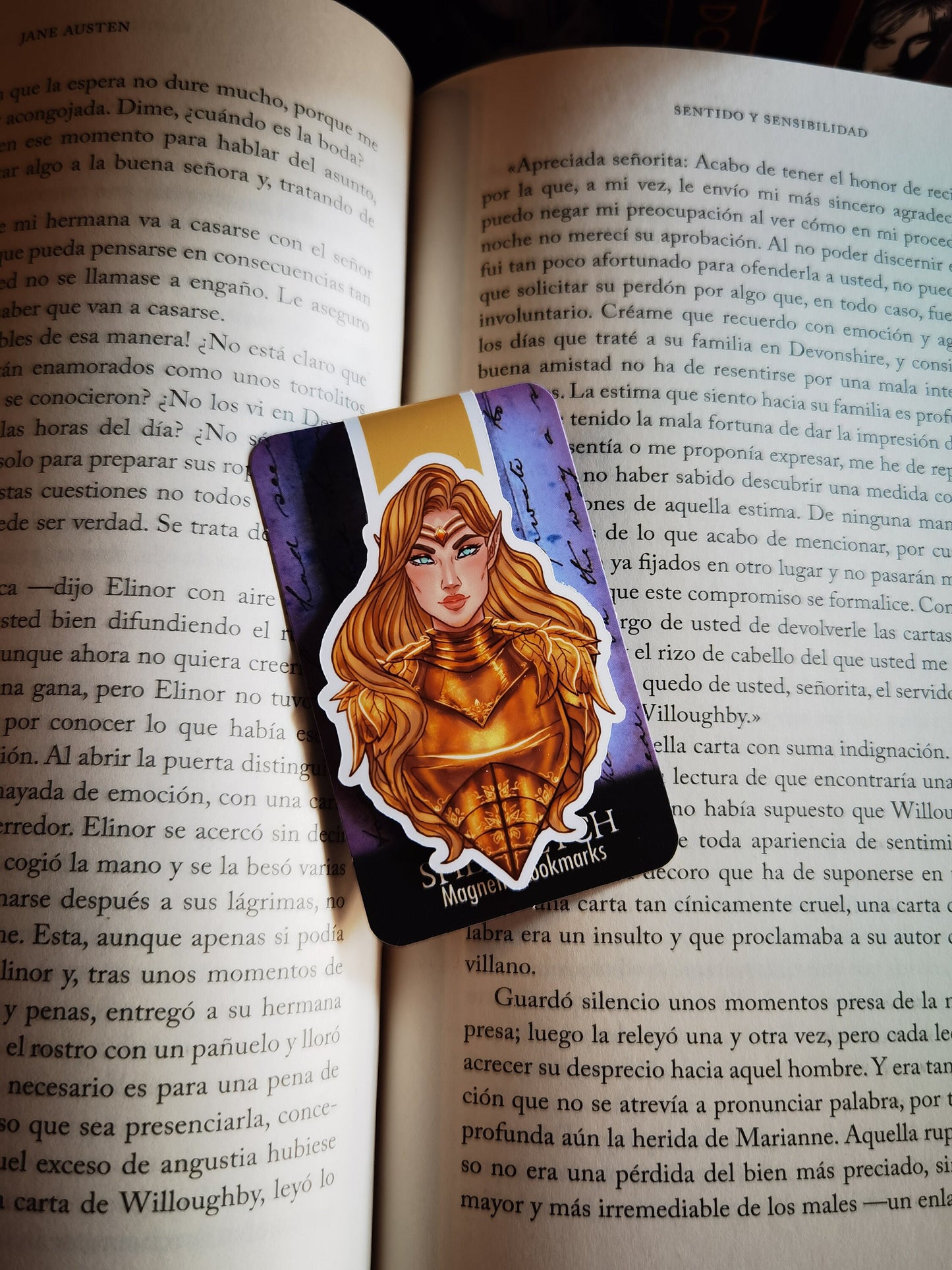 AELIN CELAENA Armadura dorada Trono de cristal Marcador magnético con licencia
