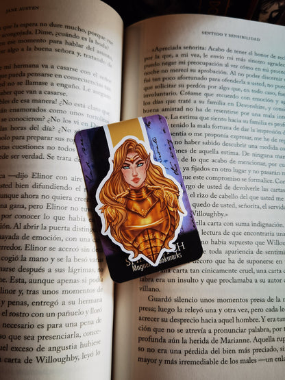 AELIN CELAENA Armadura dorada Trono de cristal Marcador magnético con licencia
