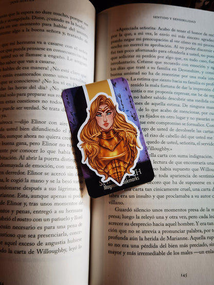 AELIN CELAENA Armadura dorada Trono de cristal Marcador magnético con licencia